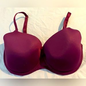 Victoria's Secret PINK T-Shirt Wireless LightlyLined Bra Color Maroon Size 34DDD